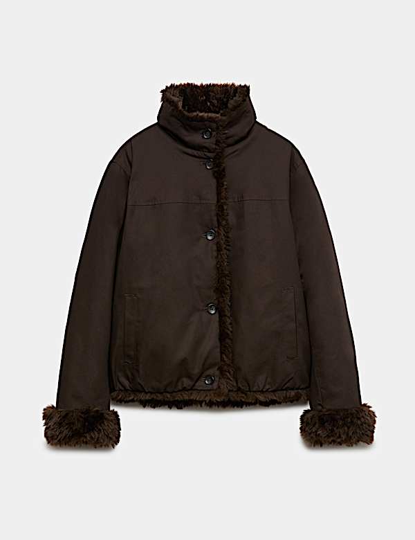 Faux Fur Reversible Bomber Jacket - GR