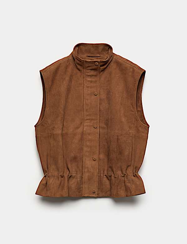 Suede Adjustable Toggle Waist Gilet - LU