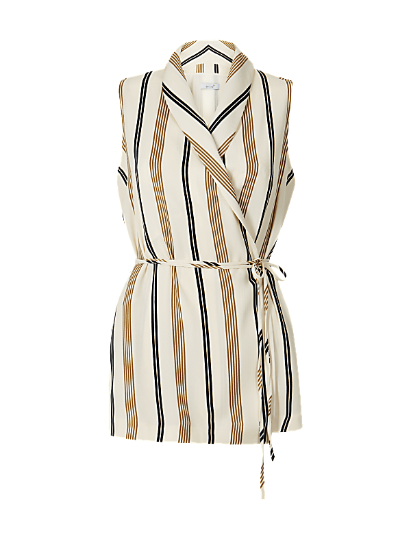Striped Wrap Blouse