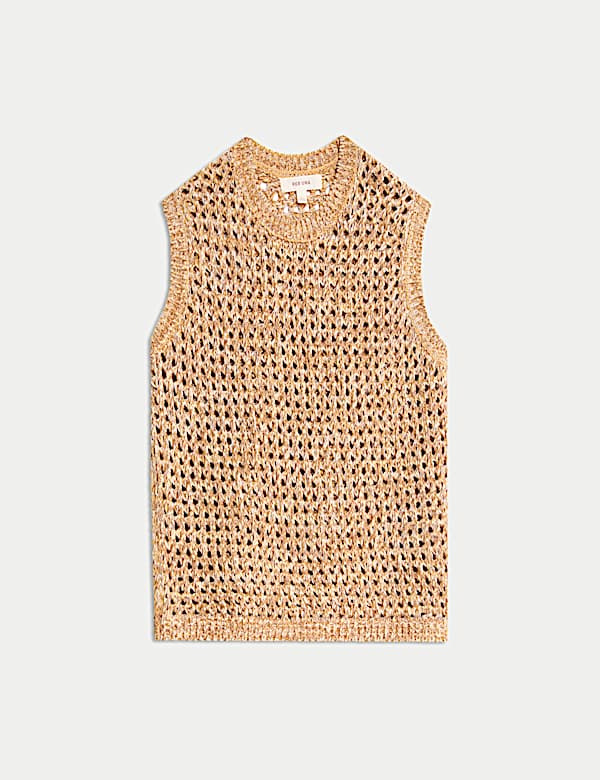 Cotton Blend Ribbed Textured Knitted Vest - GR