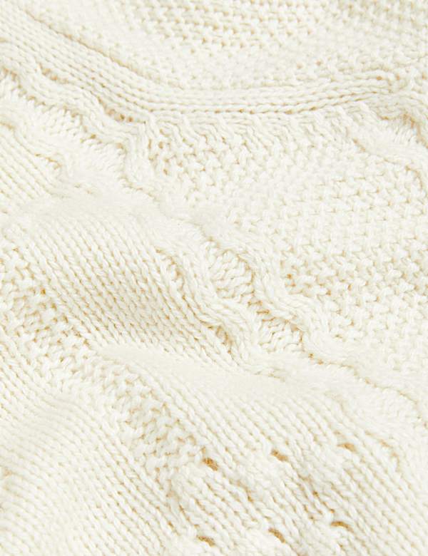 Textured Blouson Sleeve Jumper with Wool