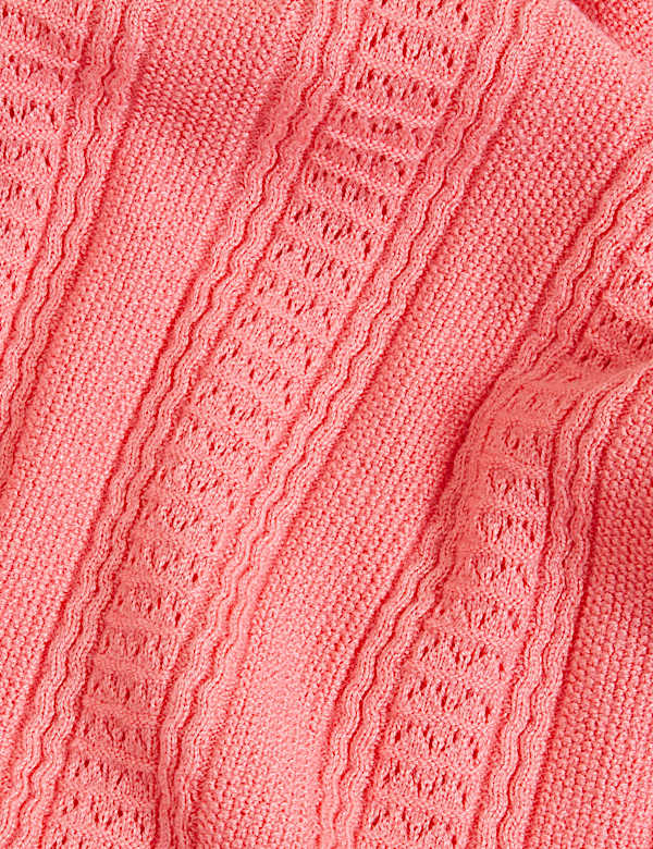 Pointelle Frill Detail Jumper with Wool - BE