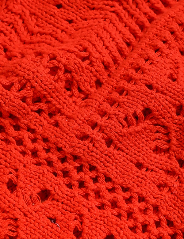 Pure Cotton Crochet Crew Neck Jumper