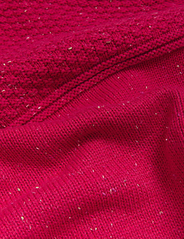 Cotton Rich Textured Jumper With Wool