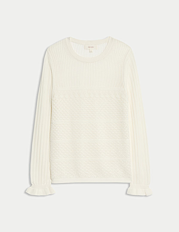 Cotton Rich Pointelle Crew Neck Jumper - MV