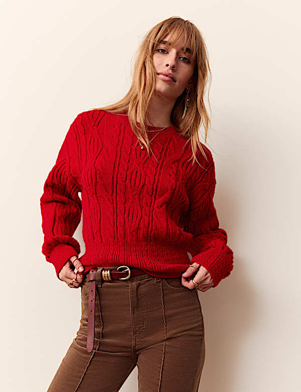 Cable Knit Crew Neck Jumper - CA