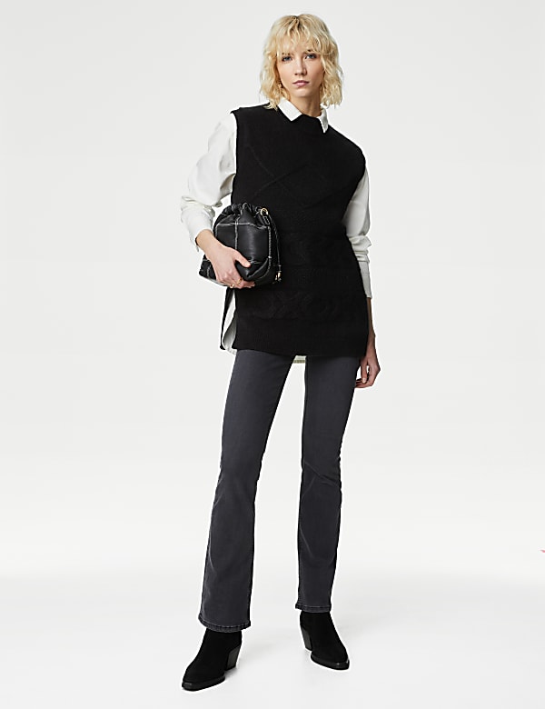 Cable Knitted Vest with Wool - BE