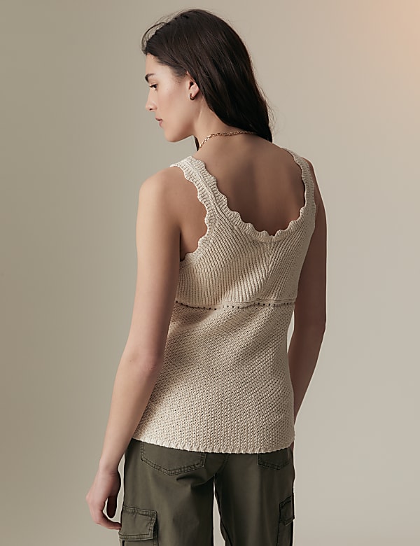 V-Neck Knitted Vest with Linen