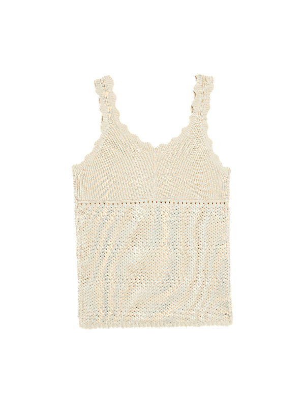 V-Neck Knitted Vest with Linen