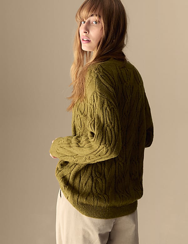 Pull à col en maille torsadée - BE