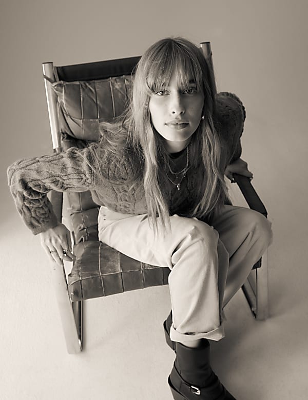 Pull à col en maille torsadée - BE