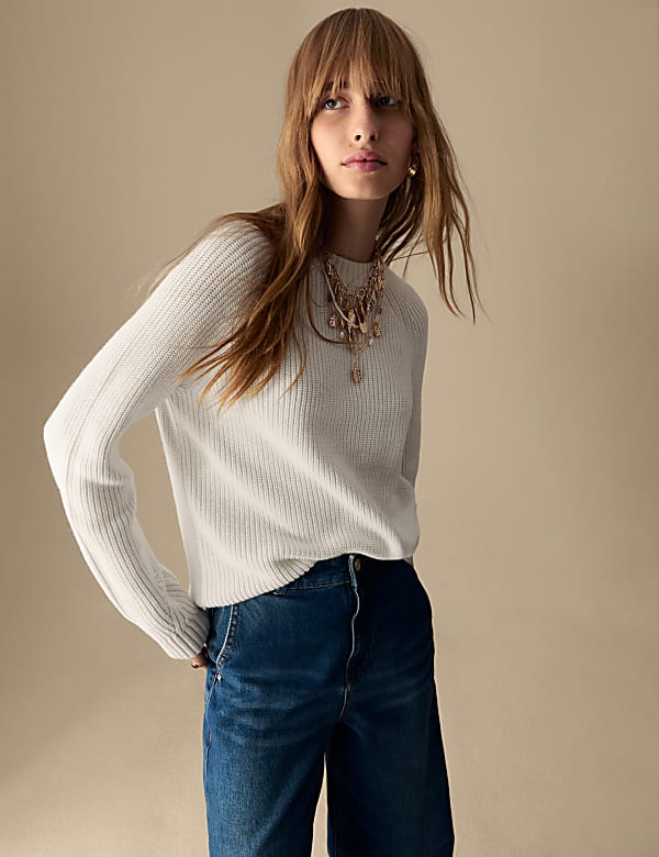 Merino Wool Blend Textured Jumper - BN