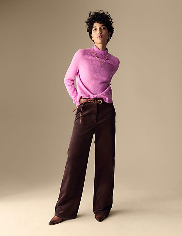 Funnel Neck Jumper with Wool OATMEAL Jumpers M S GR