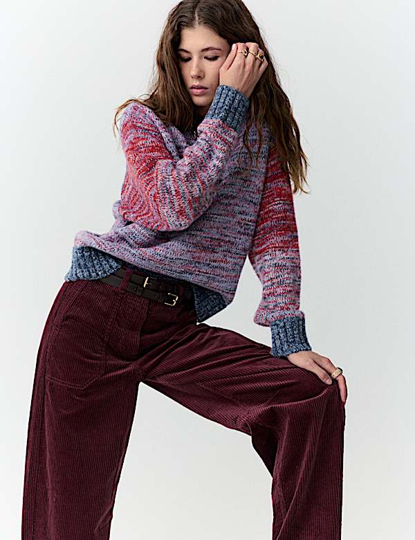 Colour Block Jumper with Mohair - HR