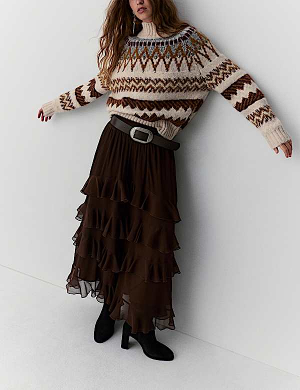 Embellished Fair Isle Jumper with Wool - ID