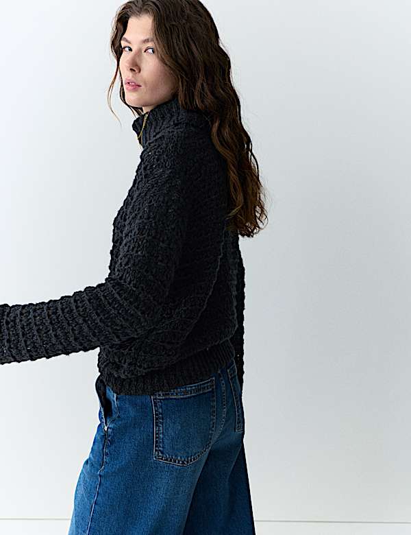 Bouclé Roll Neck Jumper With Wool - BN