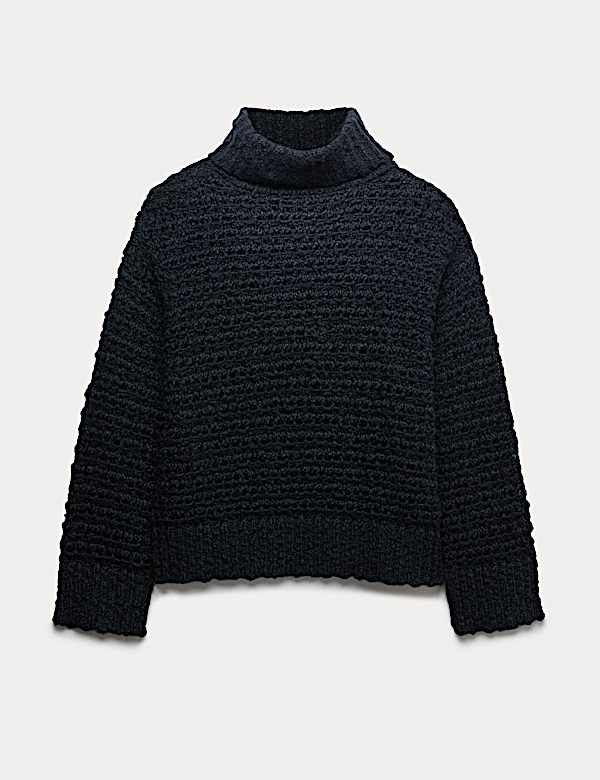 Bouclé Roll Neck Jumper With Wool - BN