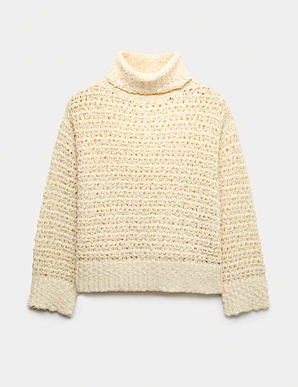 Boucl&eacute; Roll Neck Jumper With Wool - AL