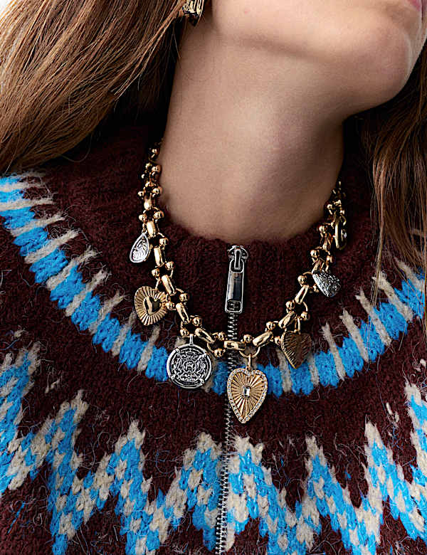 Fair Isle Knitted Bomber Cardigan - UA