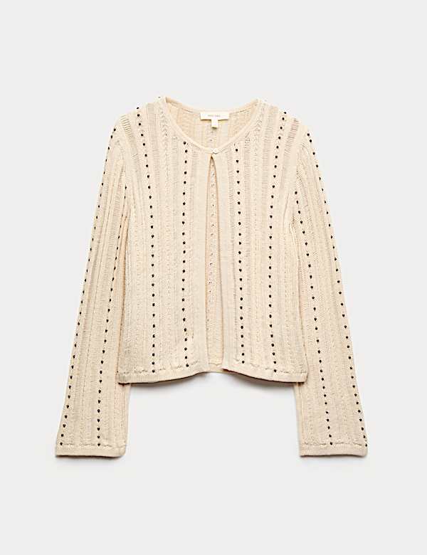 Pure Cotton Embellished Cardigan - RS