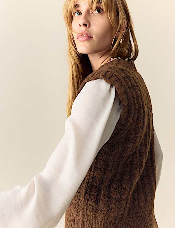 Tabard mit Bommeldetail und Wollanteil - AT