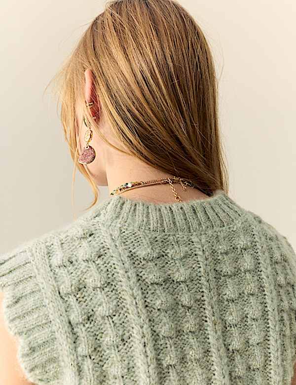 Bobble Detail Tabard with Wool - AU