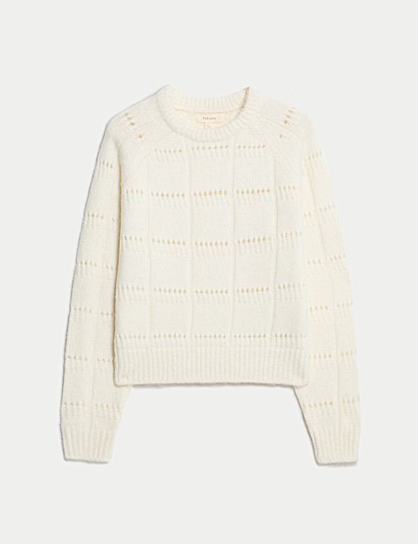 Pointelle Crew Neck Jumper With Alpaca - CA