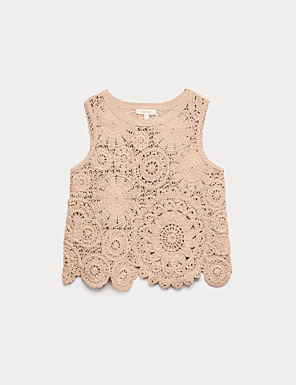 Crochet Look Knitted Vest - CY