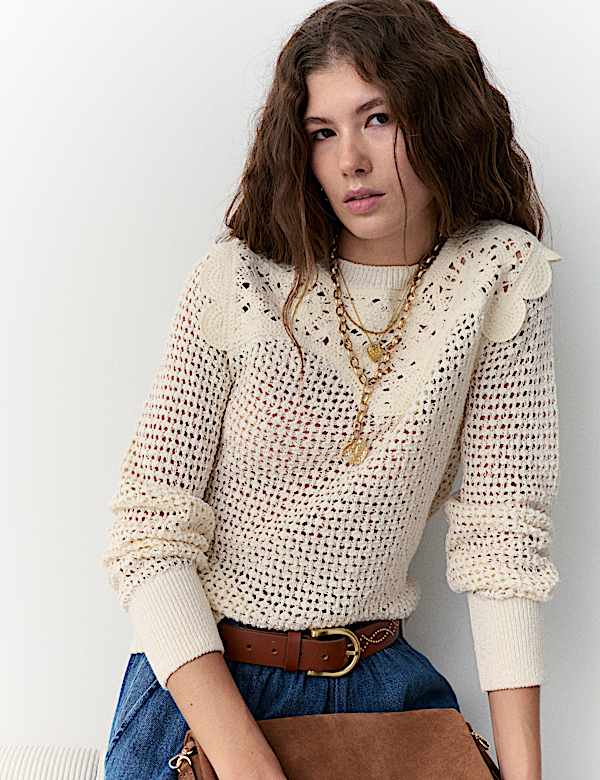Cotton Rich Textured Jumper - IS