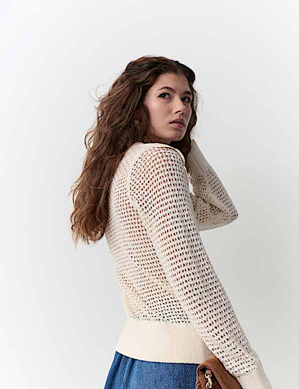 Cotton Rich Textured Jumper - DE
