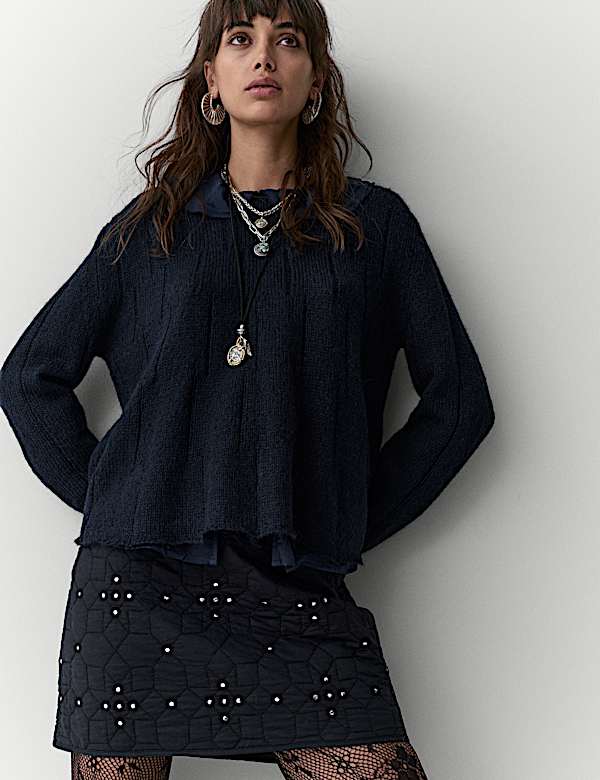 Jersey holgado de punto fino con mohair - ES