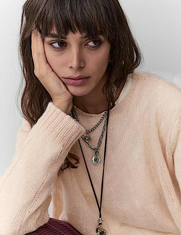 Fine Gauge Slouchy Jumper with Mohair - SE