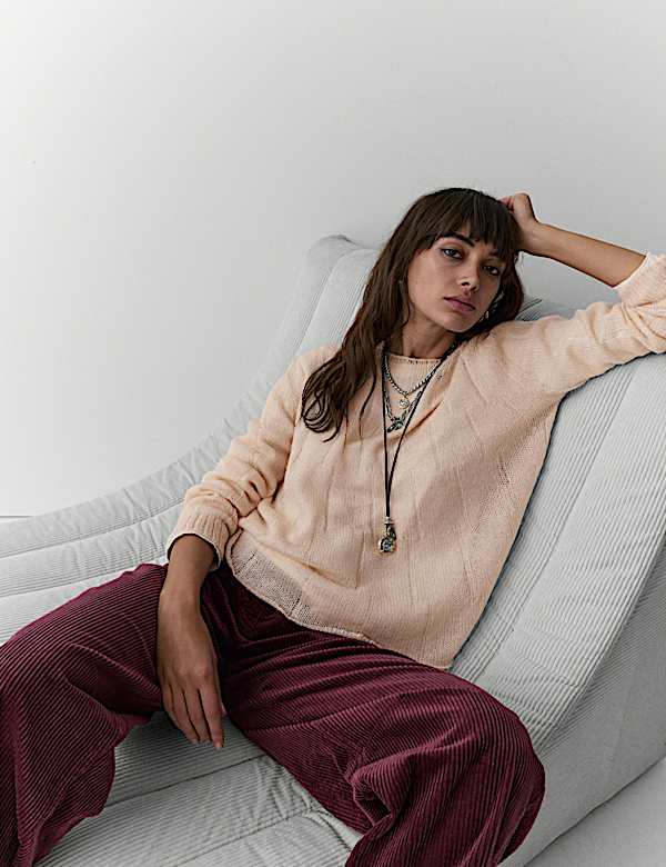 Fine Gauge Slouchy Jumper with Mohair - SE