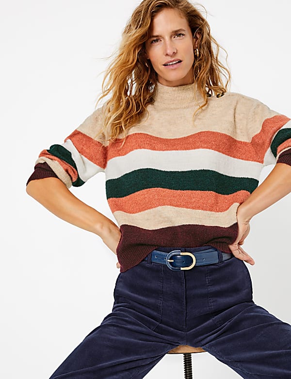 Striped Turtle Neck Jumper