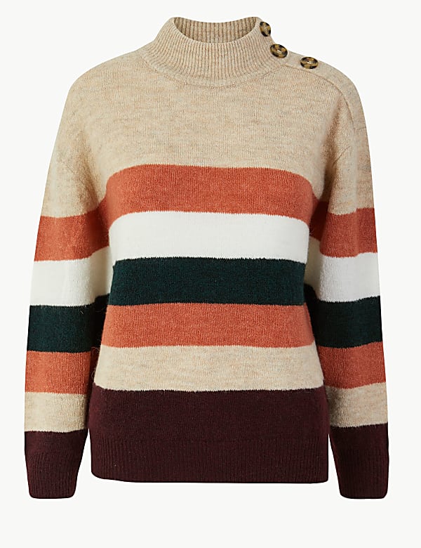 Striped Turtle Neck Jumper