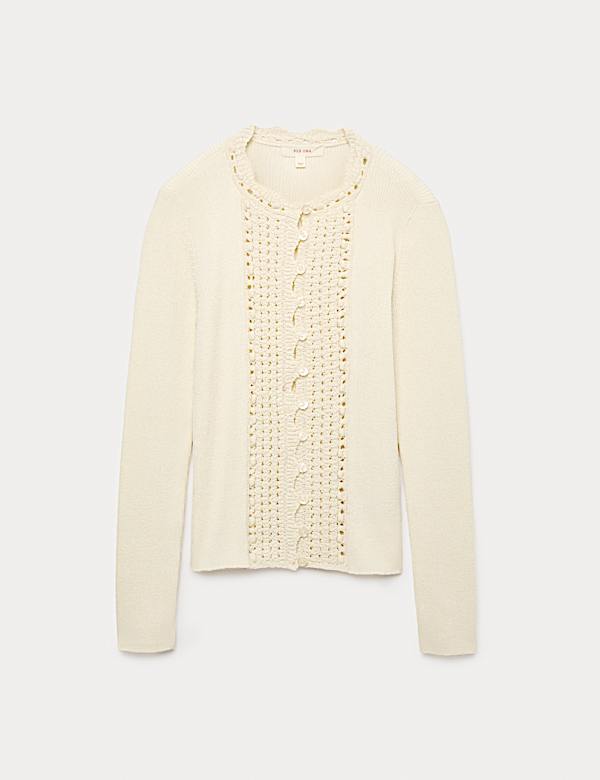 קרדיגן סרוג עם גימור קרושה - IL