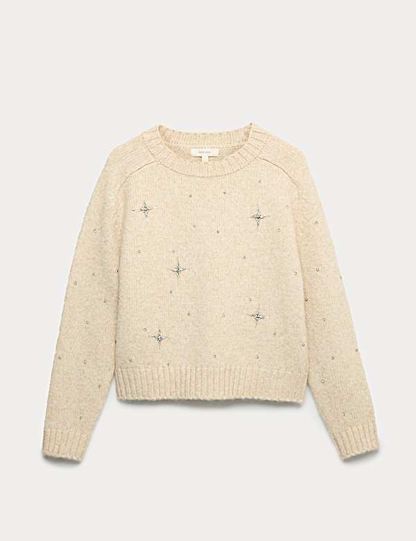 Πουλόβερ με διακοσμητικά στοιχεία και κλειστή στρογγυλή λαιμόκοψη - GR