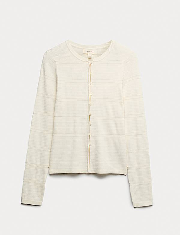 Knitted Smocked Stitch Detail Cardigan - NZ