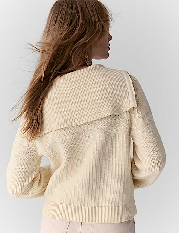 C&aacute;rdigan de algod&oacute;n con cuello marinero - ES