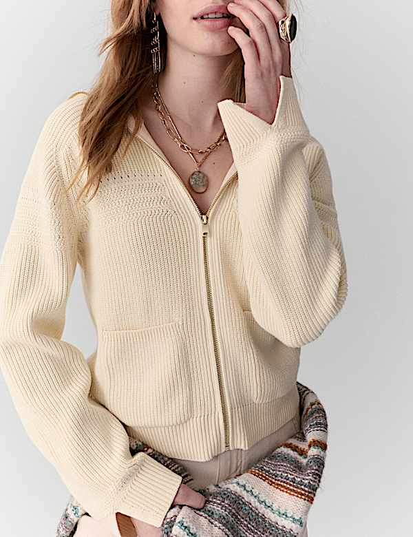 C&aacute;rdigan de algod&oacute;n con cuello marinero - ES