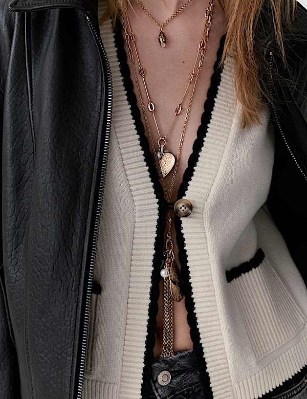 Scallop Edge Detail Knitted Tabard With Wool - RO