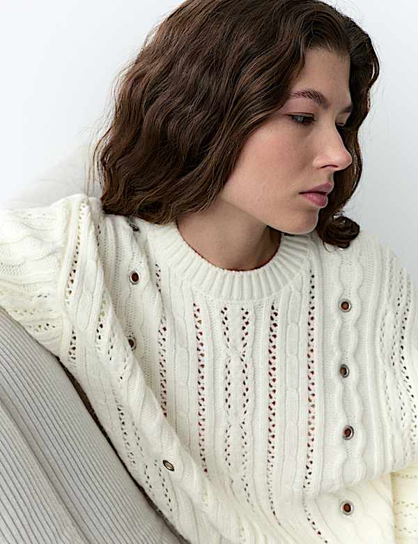 Crew Neck Eyelet Jumper - MV