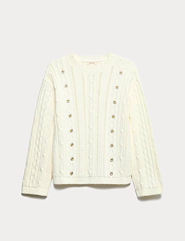 Crew Neck Eyelet Jumper - MV