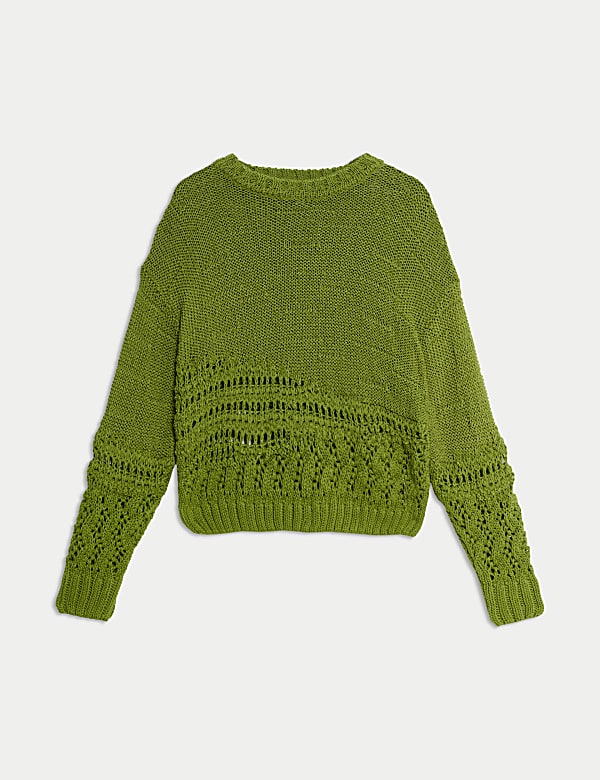 Cotton Rich Textured Crew Neck Jumper - AU