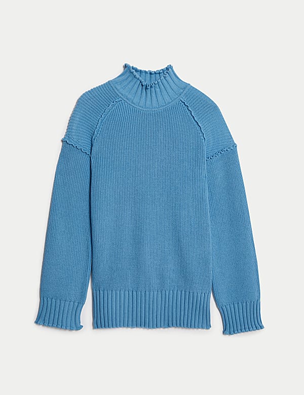 Cotton Rich Textured High Neck Jumper - ES