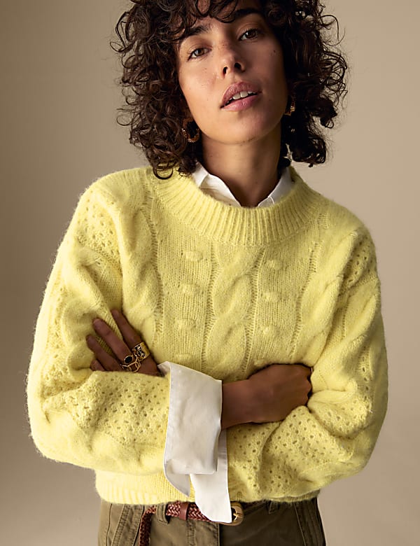 סריג בשילוב צמר עם טקסטורה - IL