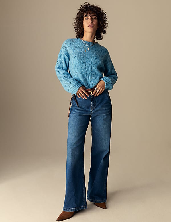 Pull textur&eacute; avec laine - LU