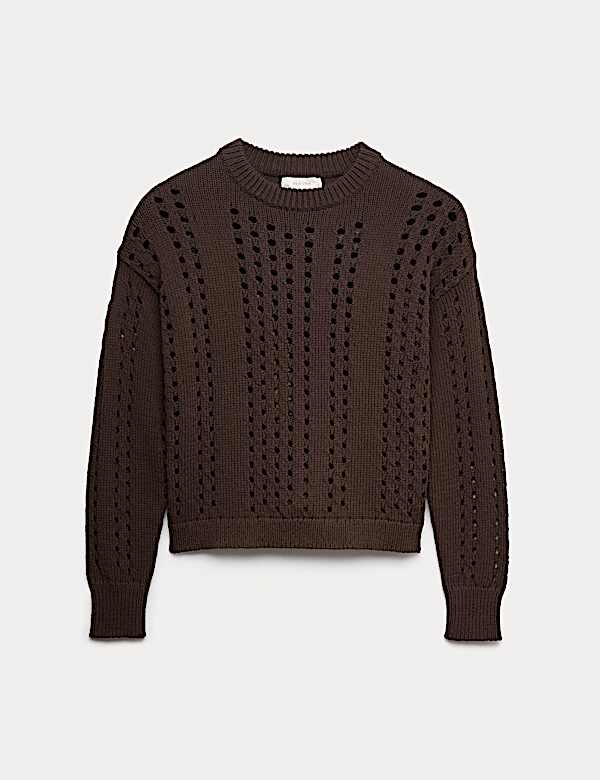 Pointelle-Pullover aus reiner Baumwolle - DE