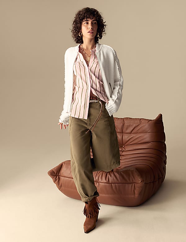 Cotton Rich Ruffle Bomber Jacket - RS