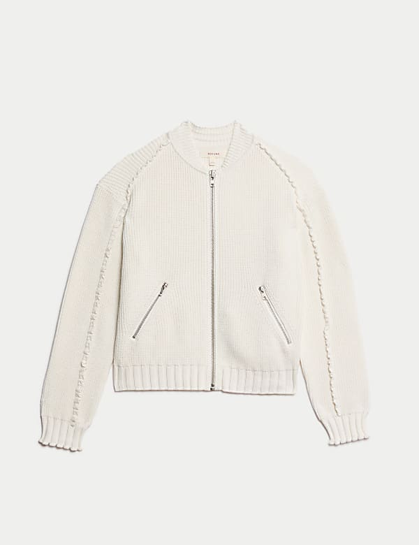 Cotton Rich Ruffle Bomber Jacket - RS